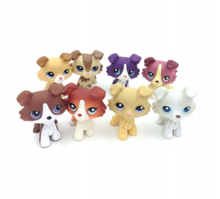 Littlest Pet Shop - LPS Sada španielskeho psa jazvečík Cat Collie 8ks