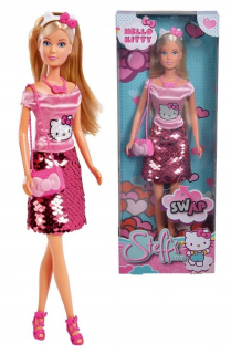 STEFFI bábika - STEFFI Ahoj Kitty Doll v sekvenčnej sukni Si