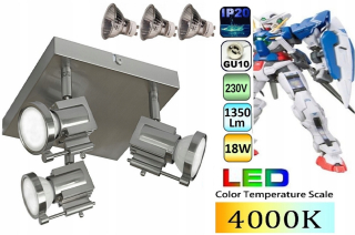 TRANSFORMERS - Exia 13 Satin LED SMD GU10 230V 18W 4000K