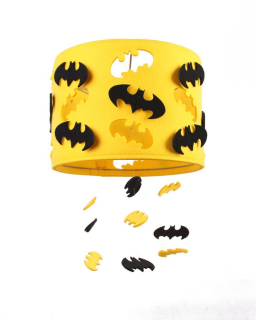 BATMAN -  Celkový lampa Batman žltá s čiernym batmanami