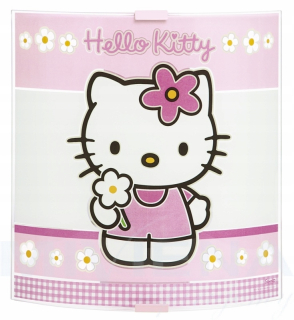 HELLO KITTY Nástenná lampa Hello Kitty s kvetinové dekorácie
