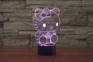 HELLO KITTY Nočné svietidlo 3D LED Ahoj Kitty