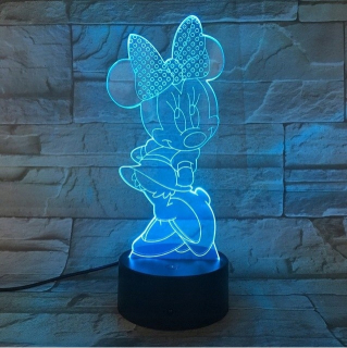 Minnie Mouse - Nočná lampa 3D myš MIKKE MUSE MEN DISPANY