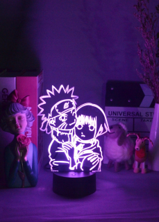 NARUTO - Nočné svietidlo 3D Naruto Uzumaki Hinata Anime 7 KOL