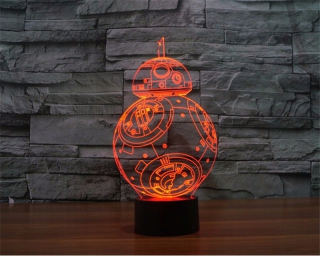 STAR WARS - Star Wars 3D LED svietidlo - Hologram - BB-8