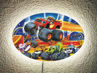 Blaze a Monster autá - Blaze Night Lamp a Mega Machine Diaľkové ovládanie