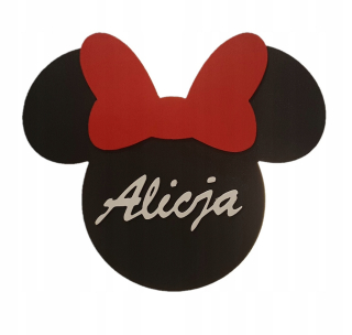 Minnie Mouse - Nočné lampy myš s menom LED na batériách