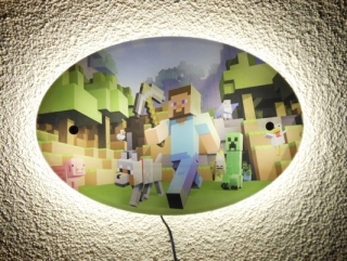 MINECRAFT  - Nočné svietidlo MINECRAFT diaľkové ovládanie