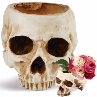Skull Ornament Nádoba na kvetináč s hlavičkou lebky na Halloween