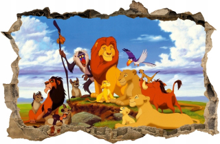 Leví kráľ - Lion King King Lion Wall Sticker 130x85 # 113