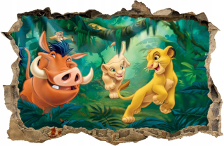 Leví kráľ - Lion King King Lion Sticker na stene 90x59 # 112