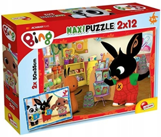 BING A PRIATELIA - Lisciania 81233 SuperMaxi Puzzle 12 Bing-A Scuola