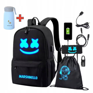 Marshmello Backpack School Sack USB Veľká sada