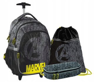 Školský batoh, taška - Marvel Avengers Batoh na kolesách + Puzdro na ceruzku