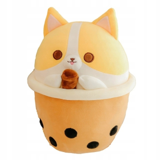 PLYŠOVÁ HRAČKA MASKOT BUBLINOVÝ ČAJ SLADKÝ PSÍK V HRNKU KAWAI 45 cm