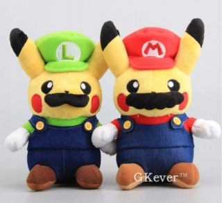 Super Mario - Mascots Pokemon Super Mario Luigi Pikachu 2ks