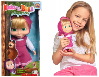 Máša a medveď - Maska bábika zvukový efekt simba 30cm hračky hit