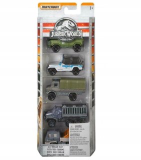 Jurský svet - Matchbox 5Pak autá Jursic World FMY25