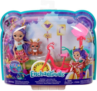 ENCHANTIMALS - Mattel Enchantimals Doll + Priatelia na bicykli
