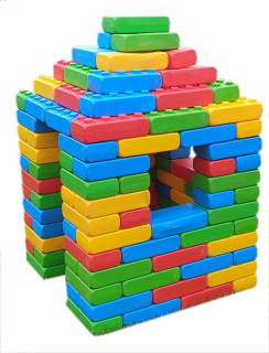Mega veľké stavebné bloky tehla 30 el. + 2 kolá