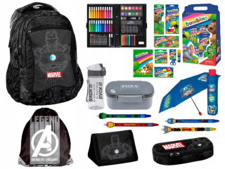 Školská taška - batoh, set, zostava - Mega School Set pre Boy Iron Man Avengers