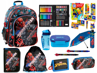 Školská taška - batoh, set, zostava - Mega School Set pre Boy Spiderman 105 ELE.