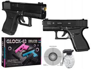 Detská zbraň - GLOCK 43 KOVOVÁ PIŠTOĽ 6 MM ASG GULE