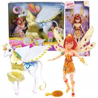 Mia a ja Bábika víla Yuko I Jednorožec Onchao s pohyblivými krídlami + doplnky Mia and Me 23 cm