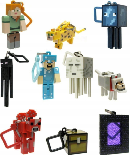 MINECRAFT  - Minecraft Keychain Figurine Key Chain Ocelot Enderman