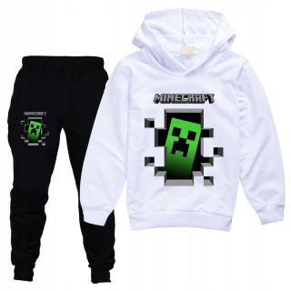 MINECRAFT - Minecraft Kids nohavice Mikina Sets White 150
