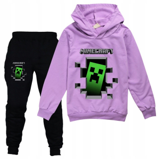 MINECRAFT - Minecraft Kids nohavice mikina fialová súpravy