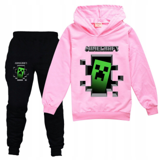 MINECRAFT - Minecraft Kids nohavice Mikina Sets Pink 100