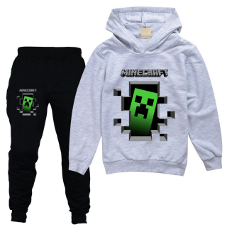 MINECRAFT - Minecraft Kids nohavice Mikina Sets Grey 170