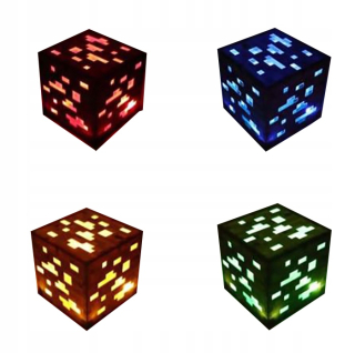 MINECRAFT  - Minecraft lampa KLOCEK RUDA DIAMONT FARBY HIT