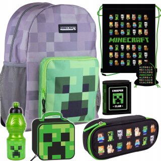 Školský batoh, taška - MINECRAFT BACKPACK PACKIL CASE WALLET WALLET BIDON