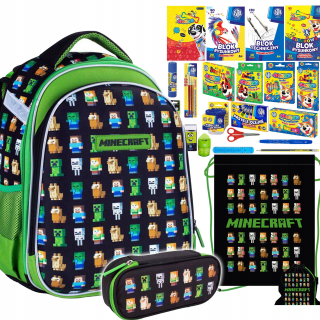 Aktovka školská taška - MINECRAFT BACKPACK PACKU CASE CASE VECK SCHOOL