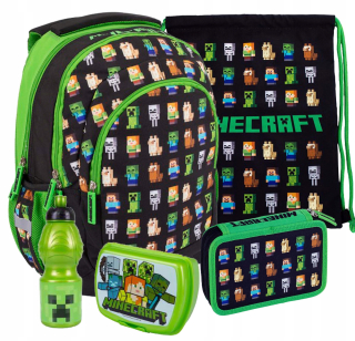 Školský batoh, taška - Minecraft School Batchpack zahŕňal 5el.