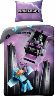 MINECRAFT  - Minecraft Detská posteľná bielizeň LEGO 140X200 blokov