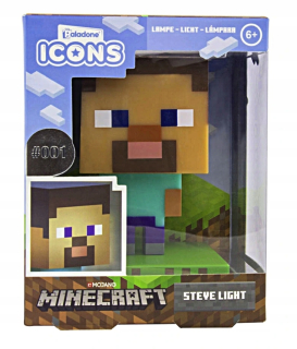 MINECRAFT  - Minecraft Steve - 3D lampa - vysoká kvalita