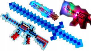 MINECRAFT - Minecraft Diamond Rifle Set + Sword | LED |