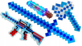 MINECRAFT - Minecraft set diamantová puška meč sem