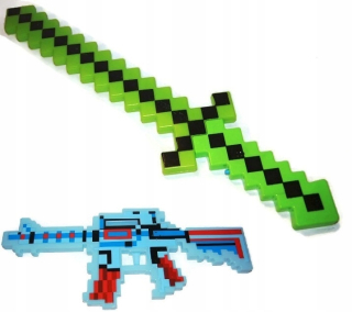 MINECRAFT  - Minecraft set meč + puška LED zvuk