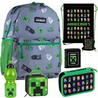 Školská taška - batoh, set, zostava - Minecraft batoh set ceruzkou case creeper vrece