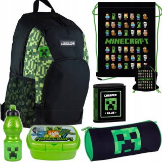 Školská taška - batoh, set, zostava - MINECRAFT BACKPACK SET CUSTE CASE BACK BUNCH