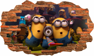 Mimoni - Mistoty 3D Hole - Nástenné obtlačky 100x60