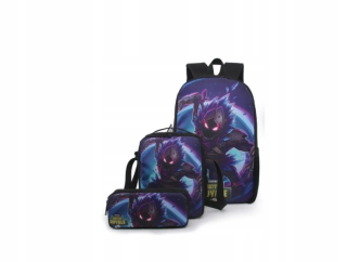 Školská taška - batoh, set, zostava - Módny nový batoh Set + Puzdro ceruzky + Fortnite taška