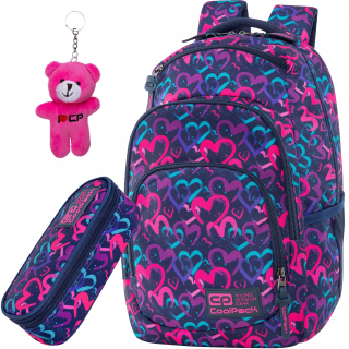 Školský batoh, taška - Módny batoh coolpack cp kreslenie srdce modré srdce
