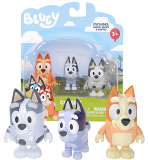 Bluey Blue - Kuchyni Psi Sada figúr 3-balenie BLU13040