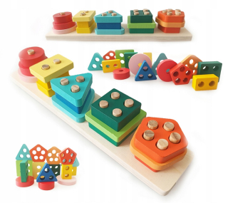 Triedička - Montessori senzorický skladač dreveného triedenia
