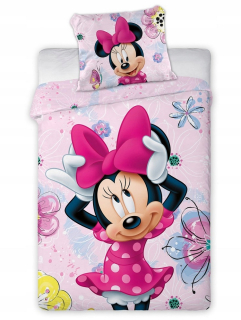 Minnie Mouse - Minnie Mouse a kvety Sada bavlnenej posteľnej bielizne